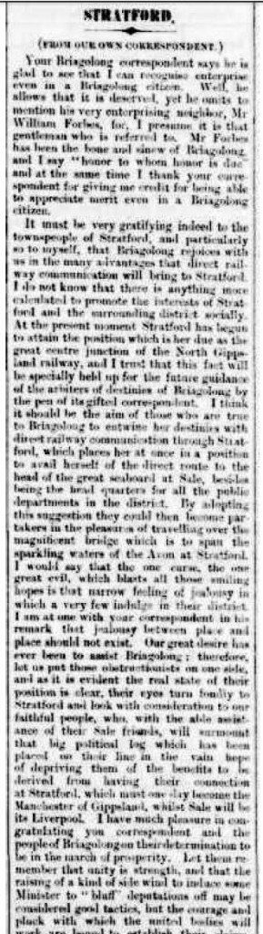 Stratford Railway Bride Article 28 Oct 1885