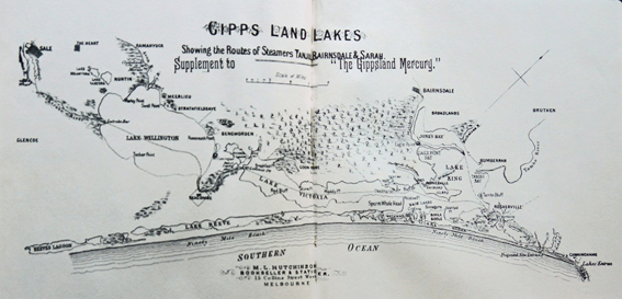 Gippsland Steamer Routes – Map c 1885