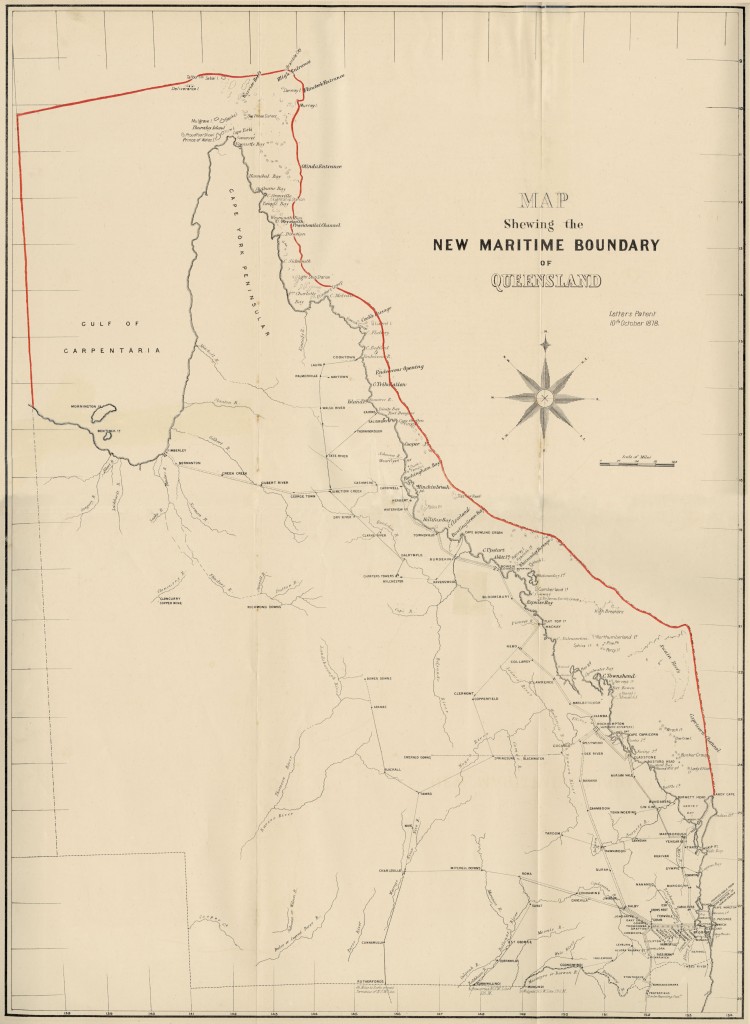 Map of Queensland – Maritime Boundary – 1878
